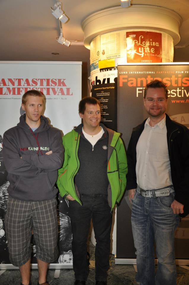 Min bror, jag och en kompis utanför Fantastisk Film Festival i Lund